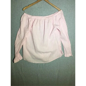 Womens Crown & Ivy Blouse Off the Shoulder Pink Casual Spring Summer